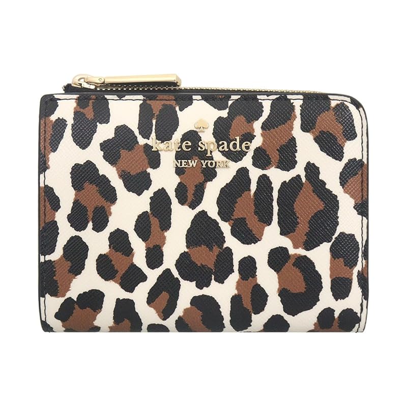 

[Kate Spade] kate spade Wallet (bi-fold wallet) KH782 cream multi madison spotted leopard small L zip bifold wallet ladies [Outlet product] [brand]