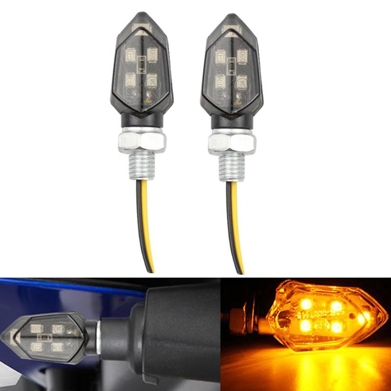 Motorcycle LED Turn Signal Light Mini Universal Led Amber Blinker Lamp 10mm Motorbike LED Indicators Lights 12v Turn Signal