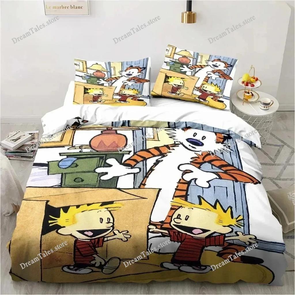 Cartoon Calvin Hobbes 3D Print Bedding Set Single Twin Full Queen King Size Bed Set Adult Boys Bedroom Bedding Gift741