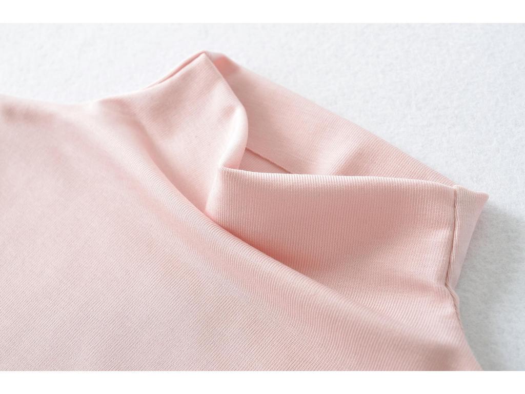 Women's Tencel High-Neck Mid-Sleeve Stretchy Lyocell T-Shirt
