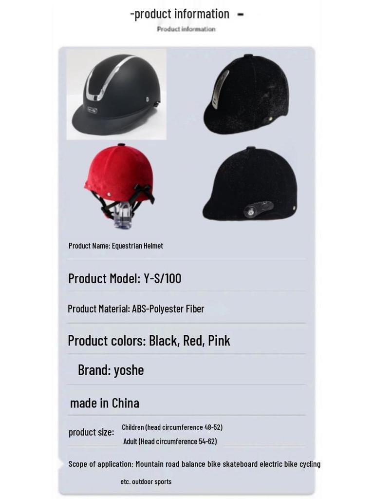 Velvet Equestrian Helmet for All Seasons – Unisex Horse Riding Protective Hat