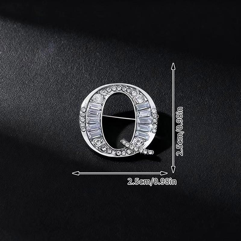 Metal Crystal Brooch Pin 26 English Letter Pins And Brooches Suit Shirt Badge Fashion Jewelry For Men And Women Accessories