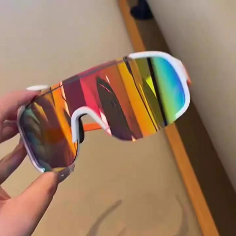 New Y2K Style Cycling Sunglasses Windproof Glasses for Men Women Retro-Reflective Sheeting Lens Road Riding Sport Glasses