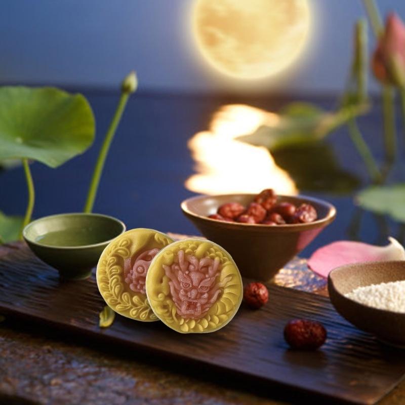 Ice Skin Pastries Mold Hand Pressed Mooncakes Mold Festival Bean Pastes Cake Molds Dessert ABS Moulds for Cooking Lover