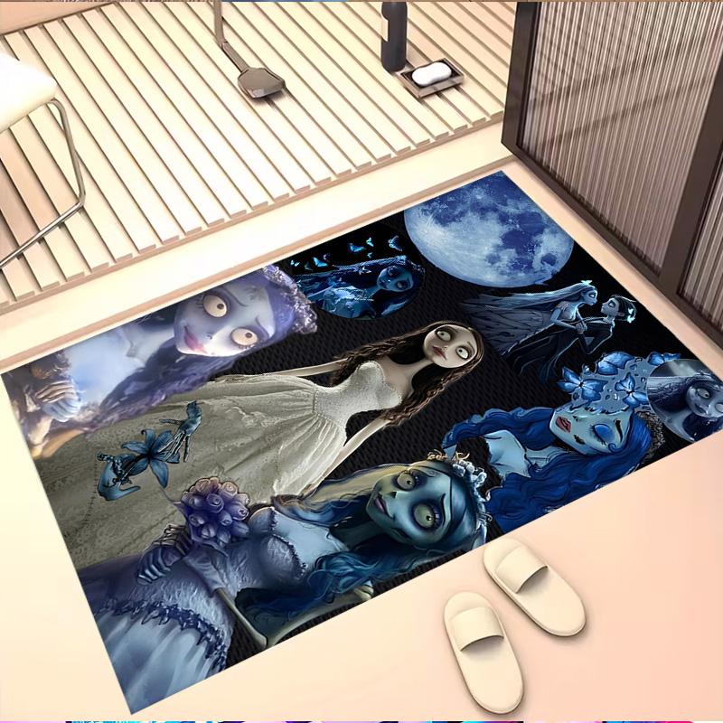 Corpse Bride Print Rug, Washable Floor Carpet, For Entryway Dorm Laundry Room Office Study, Home Decor Birthday Christmas Gift