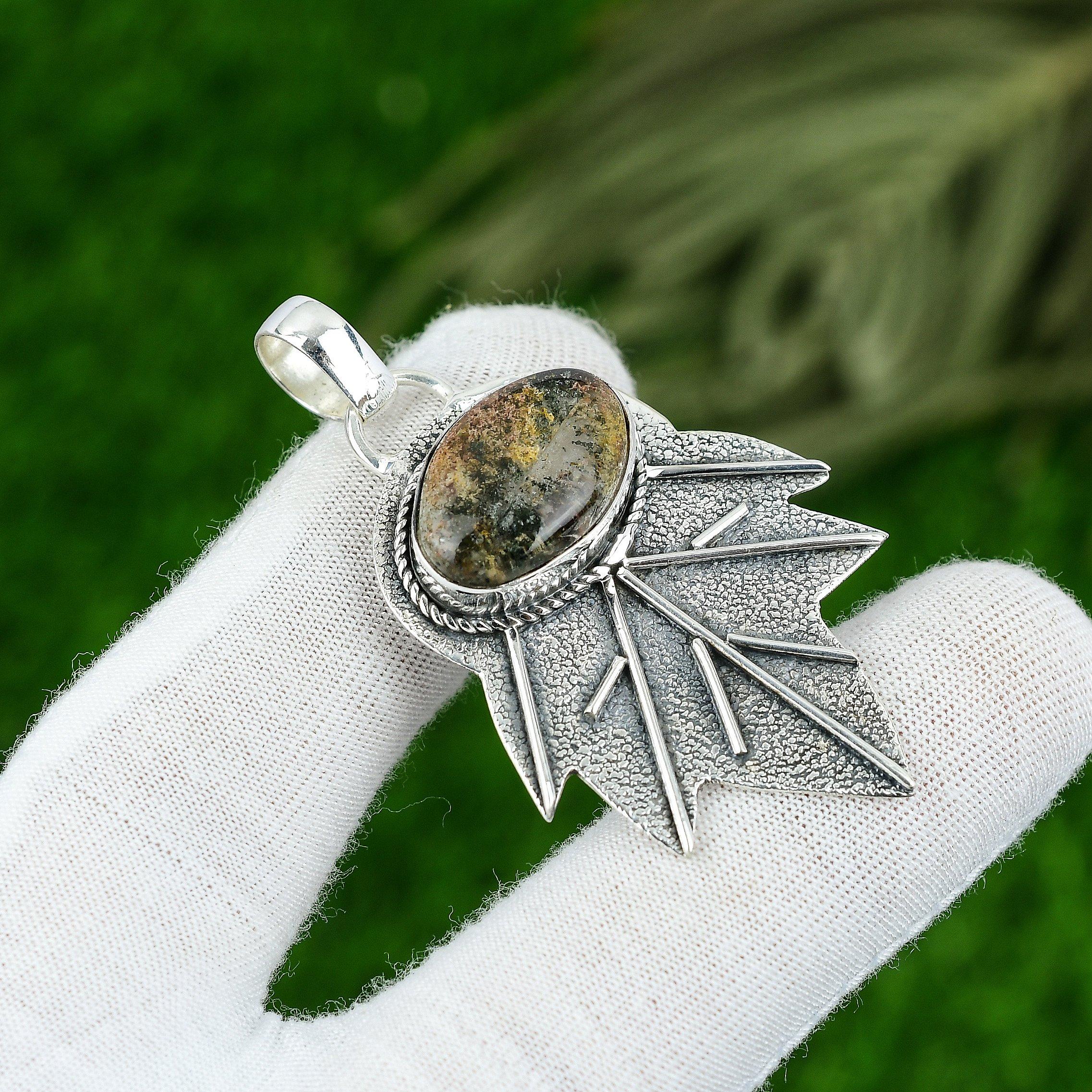 

Anniversary Gift For Her Natural Garden Quartz Gemstone Pendant 925 Silver