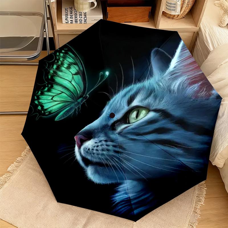 1PC Cats Automatic Umbrella - Suitable Travel Outdoor Portable Umbrella Birthday Gift Daily Essentials