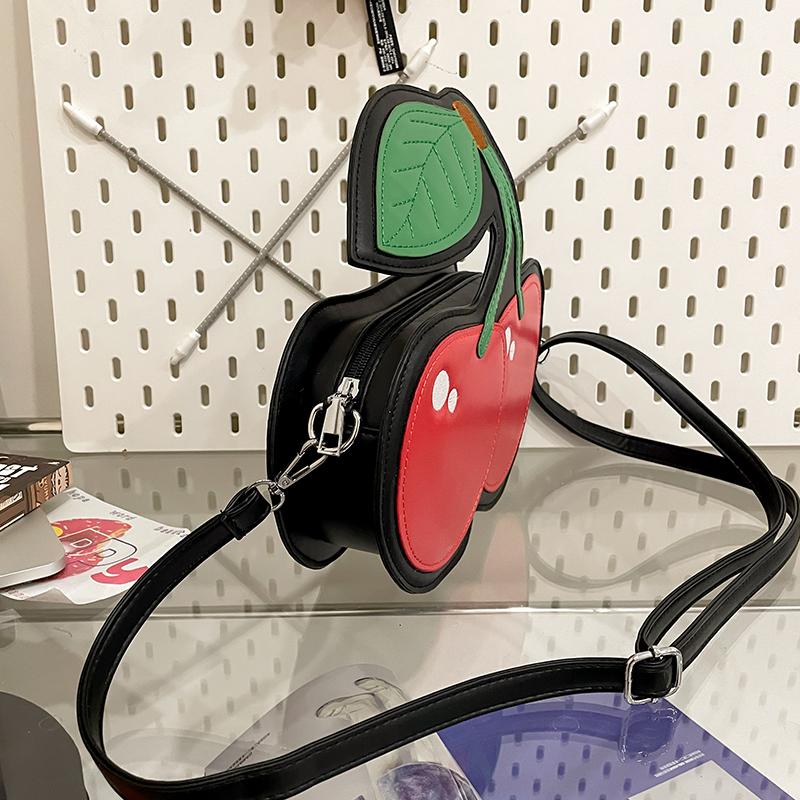 Kawaii Fashion Cherry Shape Clutch Bag Ladies Small Capacity Waterproof Red Fruit Crossbody Bags For Women Creative PU Shoulder Pouch Purse