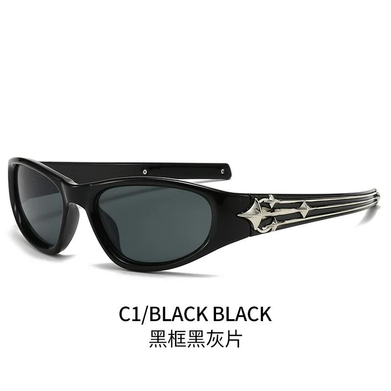 

Y2k Fashion Punk Sports Sunglasses for Men Women Luxury Brand Designer Sun Glasses Men s Vintage Shades UV400 Goggle Eyewear чорний