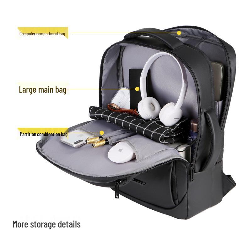 2025 Men's Multifunctional Genuine Leather Business Backpack