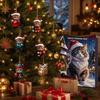 2026 Christmas Countdown Calenda, 24 Acrylic Cartoon Kitten Christmas Tree Ornament,Holiday Gift for Christmas