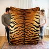 Tiger-Print Flannel Blanket Soft, Comfortable, and Gentle On the Skin Realistic Animal Print Perfect for Naps, Office Use