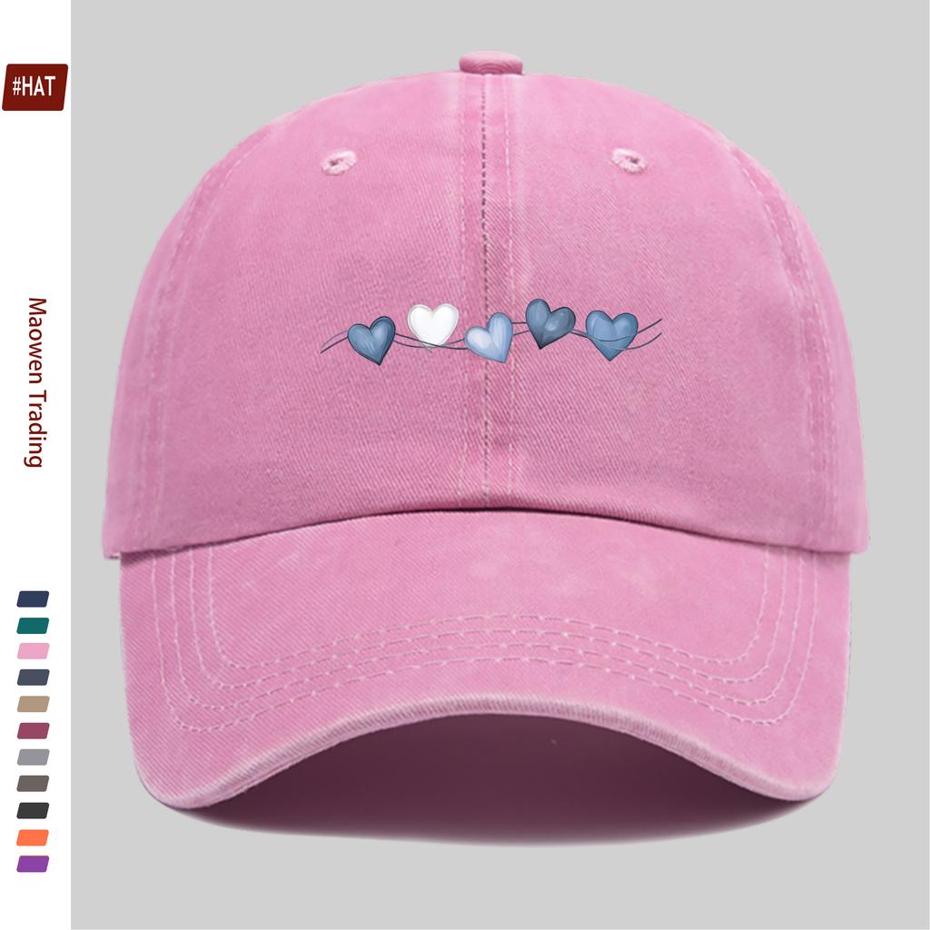 Pc Pcs Color Block Heart Print Baseball Cap for Men Women Adjustable Snapback Trucker Hat Lightweight Breathable Suitable