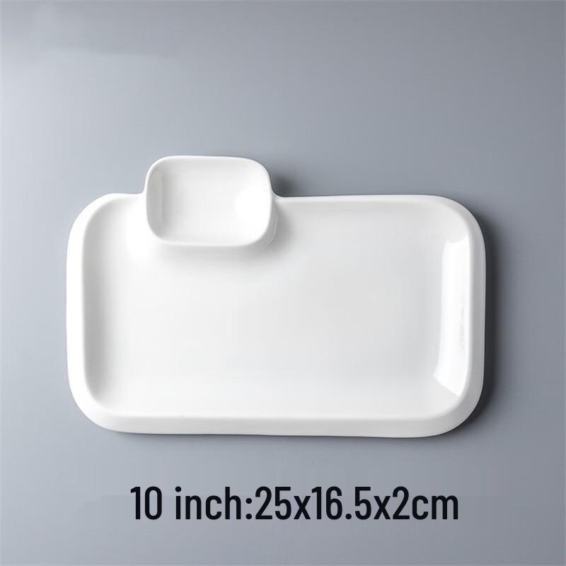 Ceramic Divided Dumpling Plate with Sauce Dish