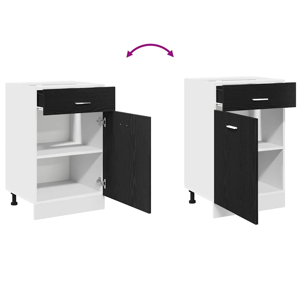 Hanging Cabinet with Shelf Black Oak Effect 50 x 46 x 81.5 cm