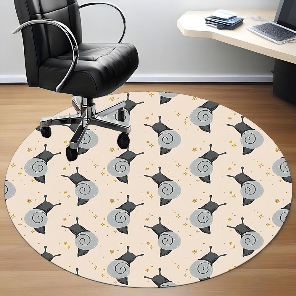 1pc Snail Shell Office Round Area Rug, Indoor Mat Suitable For Office, Under Office Chairs Bedroom Living Room Home Decor, Room Deco