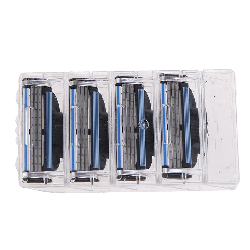4Pcs Mens Razor Blades For Gillette Fusion 3-Layer Refills Shaver Replacement