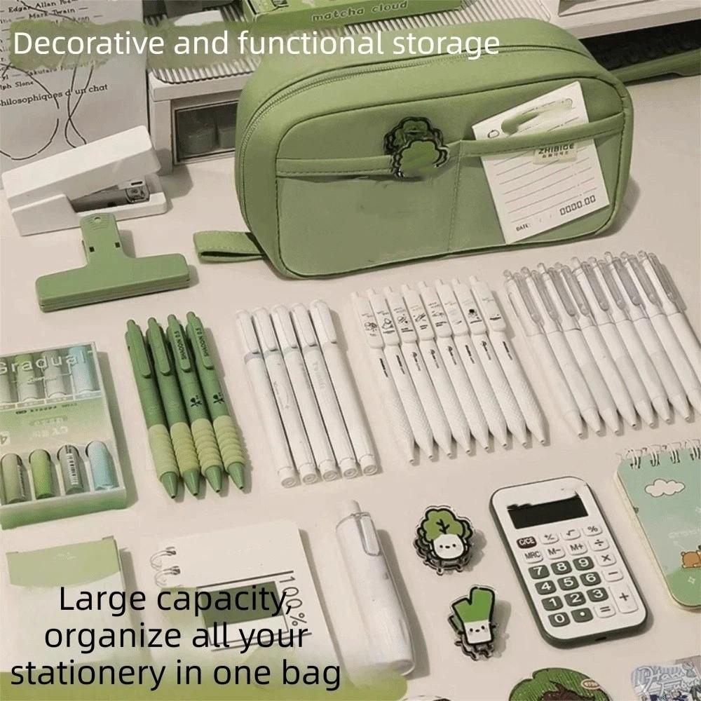 Large Capacity Students Stationery Bag Multi-functional Makeup Bag Simple Pen Organizer School