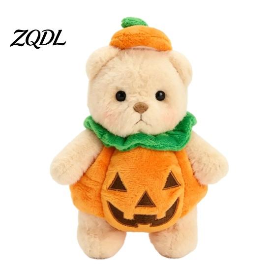 Plushie Toy for Halloween Party Pumpkin Bear Plush Toy, Soft Stuffed Animal Kids, Creative Ornament Cute Huggable Pillow Fall Holiday Home Decor