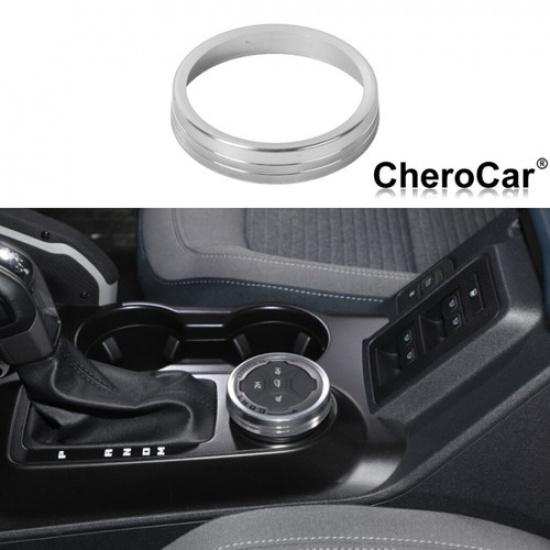 Silver 4WD Four-wheel Drive Knob Trim Cover for Ford Bronco + Aluminum Alloy