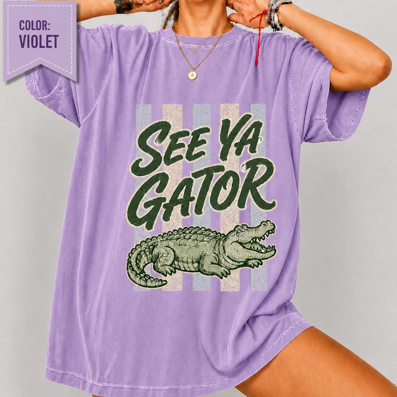 See Ya Gator Shirt Comfort Colors® Tee, Funny Alligator Shirt, Vintage Southern Graphic Tee, Lake Life Shirt, Casual Summer T-Shirt L