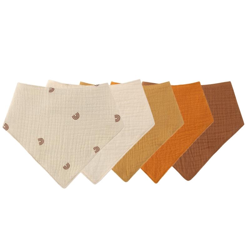 Baby Infant Cotton Bib Newborn Solid Color Triangle Scarf Feeding Saliva Towel Bandana Burp Cloth Boys Girls Gift 3/4/5pcs/Set