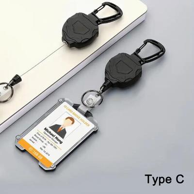 Badge Reel Clip Credit Card Cover Retractable Badge Holder Badge Clip Heavy Duty ID Holder-3 Style Bus Card Cover Case