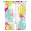 Pink Flamingos Tulle Sheer Window Curtains For Living Room The Bedroom Modern Chiffon Voile Organza Curtains Decor Drapes