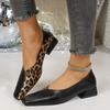 Dames Pumps met Middelhoge Hak Lente Herfst Lage Opening Dames Enkele Schoenen Vierkante Neus Luipaardprint Mode Comfortabele Dames Schoenen