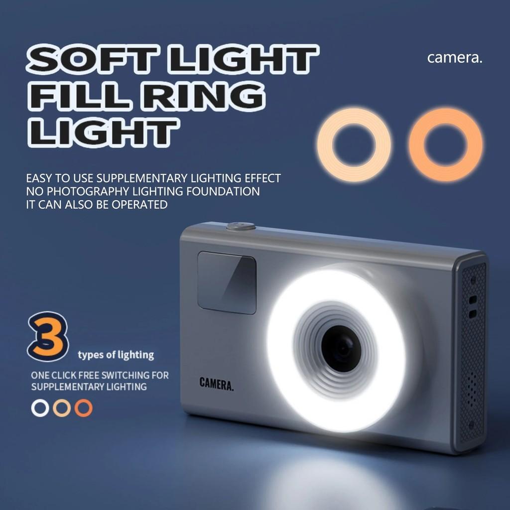 1080P HD Digital Camera 44MP Compact Vlog Camera with 3-Color Fill Light 16X Zoom OTG Transfer Pocket Camera