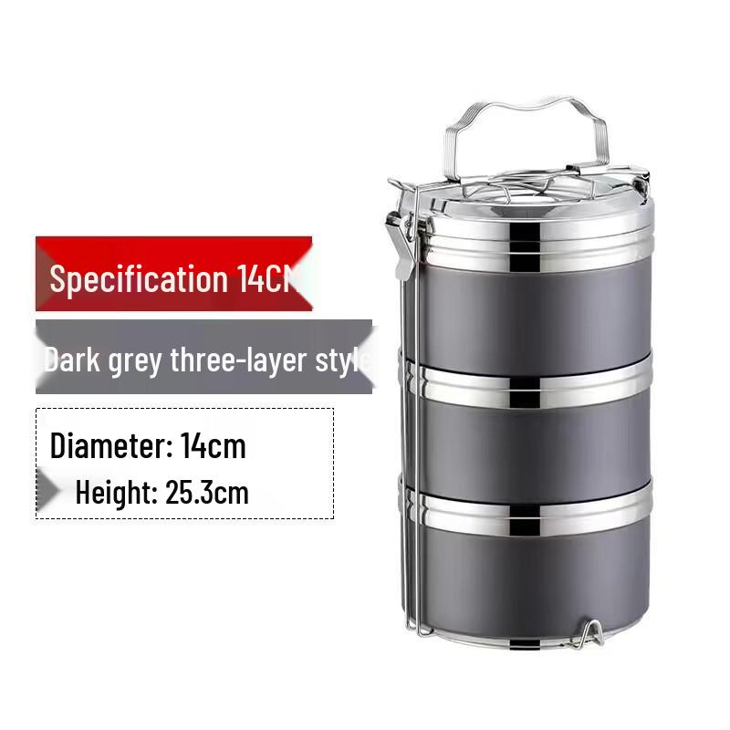 Portable 3-Layer 304 Stainless Steel Insulated Lunch Box