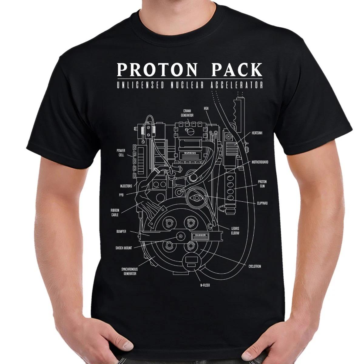 Proton Pack White Schematic Blueprint Shirt XXXL