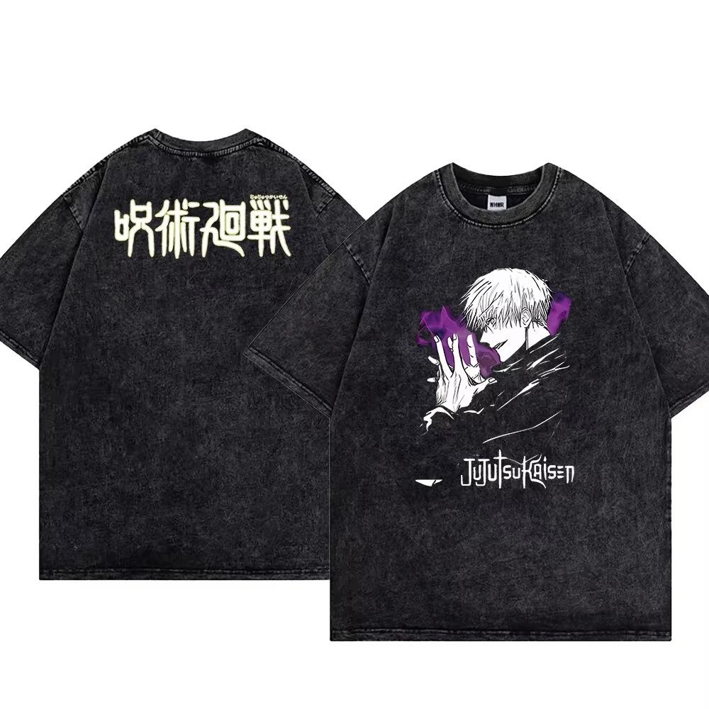 Anime T-Shirt Jujutsu Kaisen Men S Washed T-Shirt 100_ Cotto M