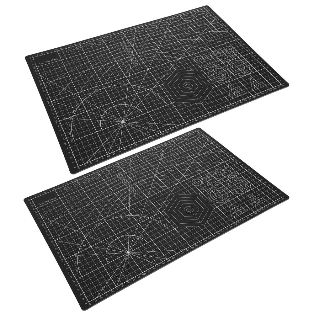 2Pcs Cutting Mat A3 Black Model Cut Pad Paper Rubber Stamp Engraving Scale Board
