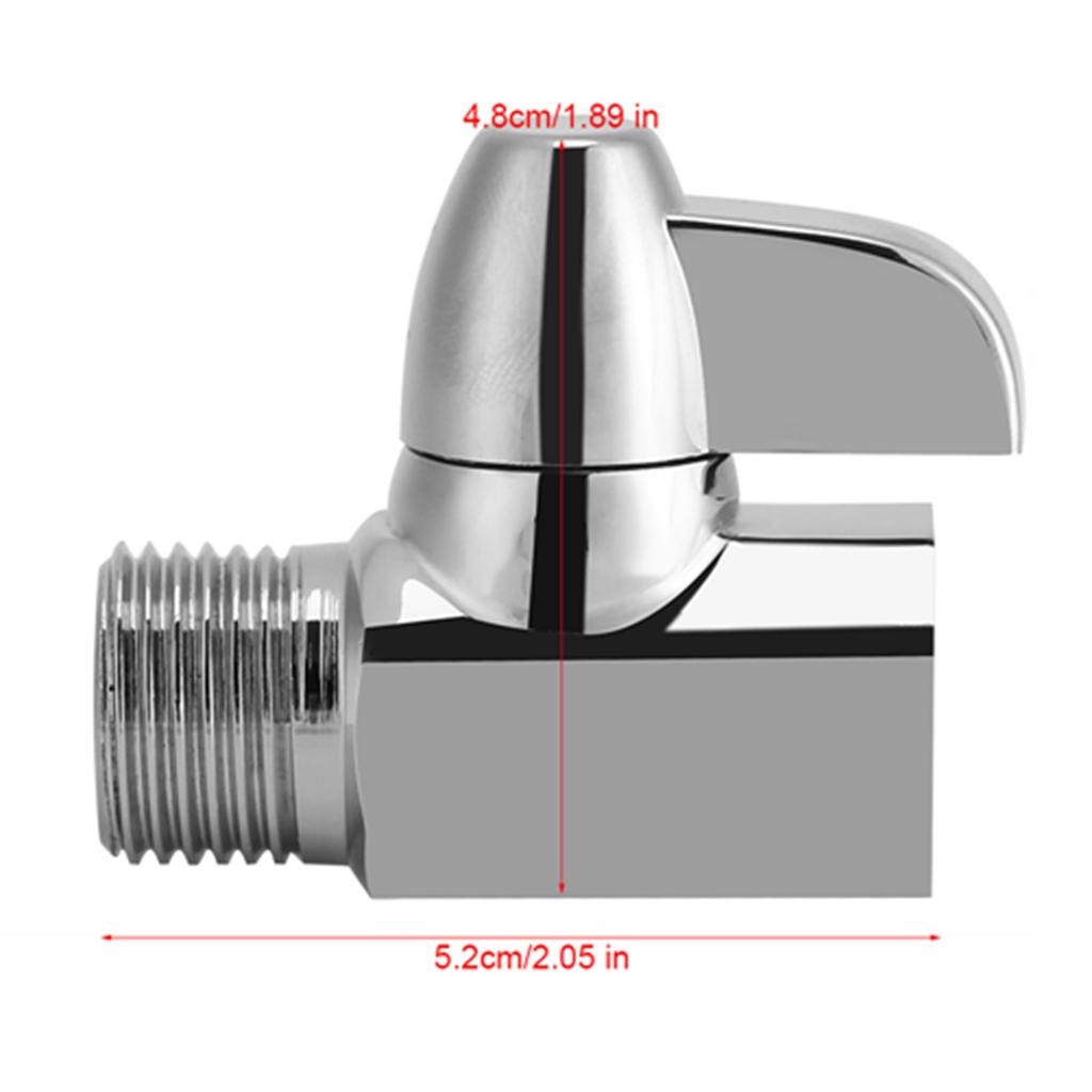 ZK20 3‑Way Brass Chrome Diverter G1/2" T Shape Adapter Valve for Shower Arm Mounted
