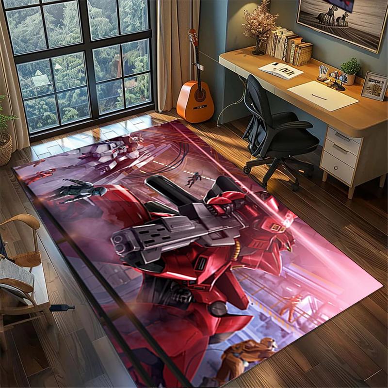 Bedroom Gundam Carpet Large Area Non Slip Washable Floor Mat Gamer Room Decor