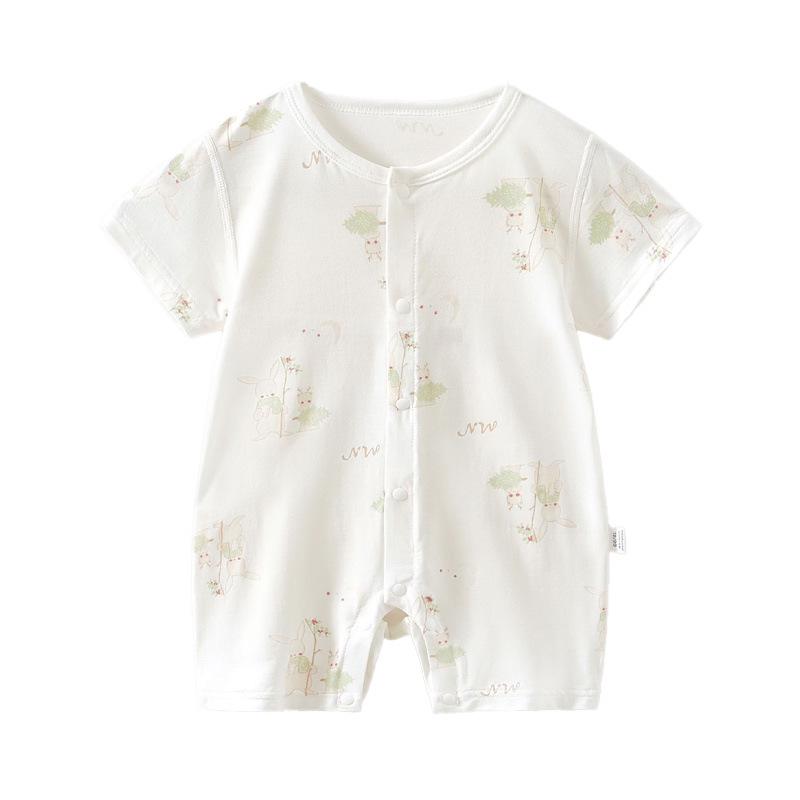 Infant Summer Romper - Short Sleeve Modal Jumpsuit for Babies and Toddlers