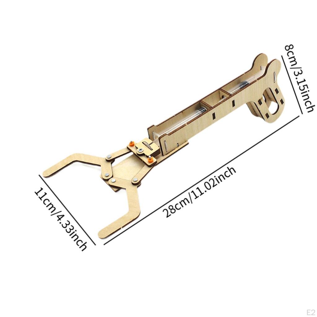 Wooden Kit Hydraulic Robotic Arm Model Set Educational Projects DIY Science Toys for Students