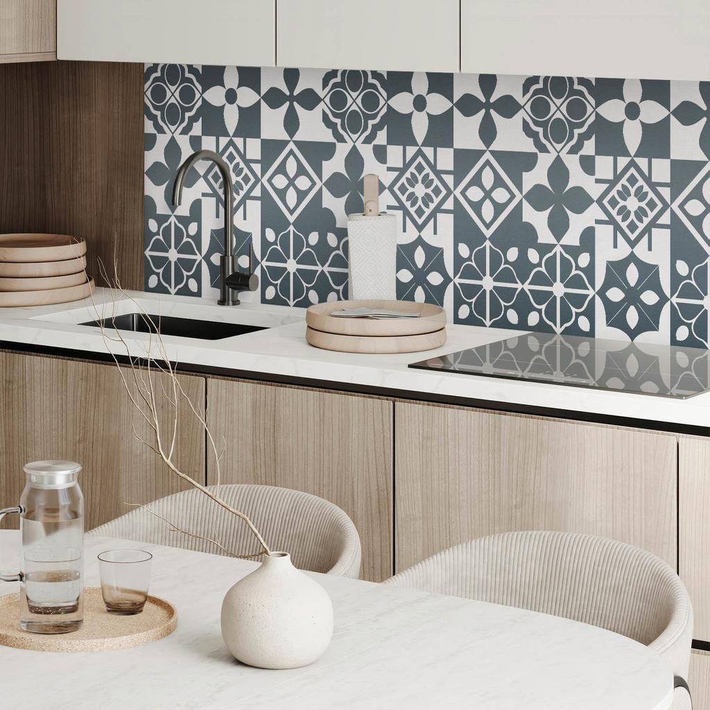 Naklejany Panel Winylowy Do Przedpokoju 100X50 Cm Wzory Geometryczne W Kafelkach