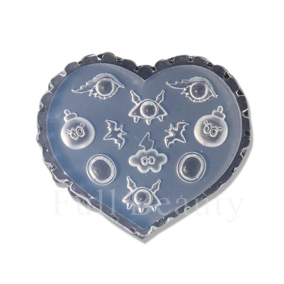 Nail Art Silicone Mold Winter Christmas Snowman Elk Halloween Skeleton 3D Carving Nail Art Tool