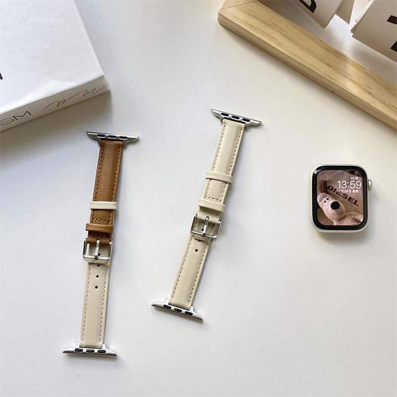 Compatible Starlight Lambskin Lychee Pattern Wristband for Apple Watch Series iWatch 3-9, SE