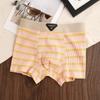 Men's Striped Trendy Cotton Mid-Waist Boxer Briefs - Breathable & Comfortable