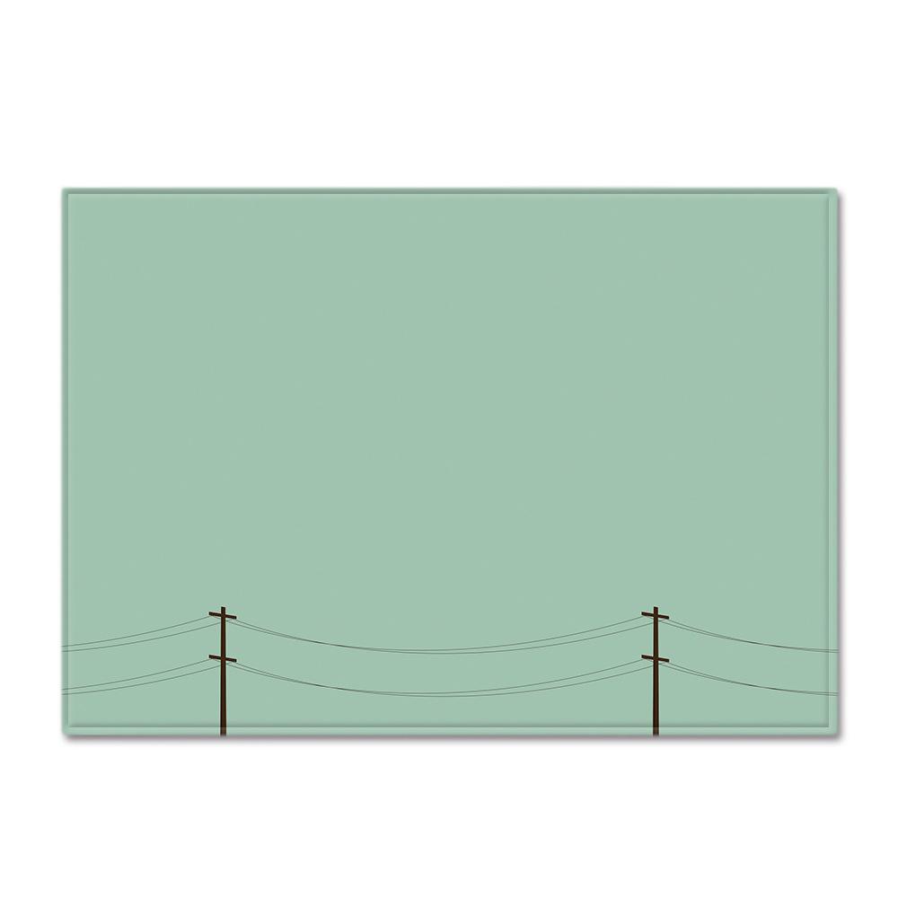 Line Printing Three-Dimensional Carpet Living Room Runway Green Floor Mat