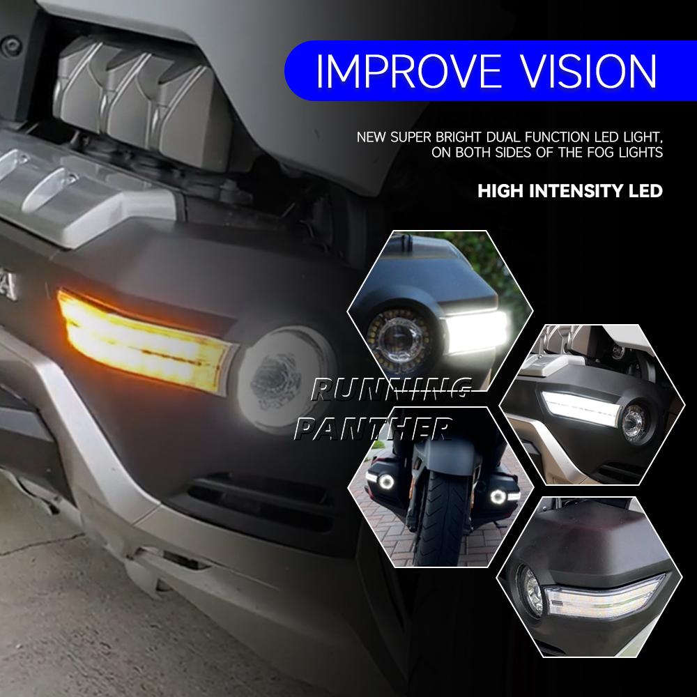 NEW Motorcycle Fog Light Side Auxiliary LED Turn Signals Decorative Cowl Light For Honda GOLD WING GL1800 GL 1800 2018-2022 2021