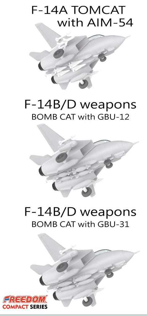 Freedom Model Kits Compact Series US Navy F-14A Tomcat VF-111 Sundowners 2 in 1 Plastic Model Kit FRE162061