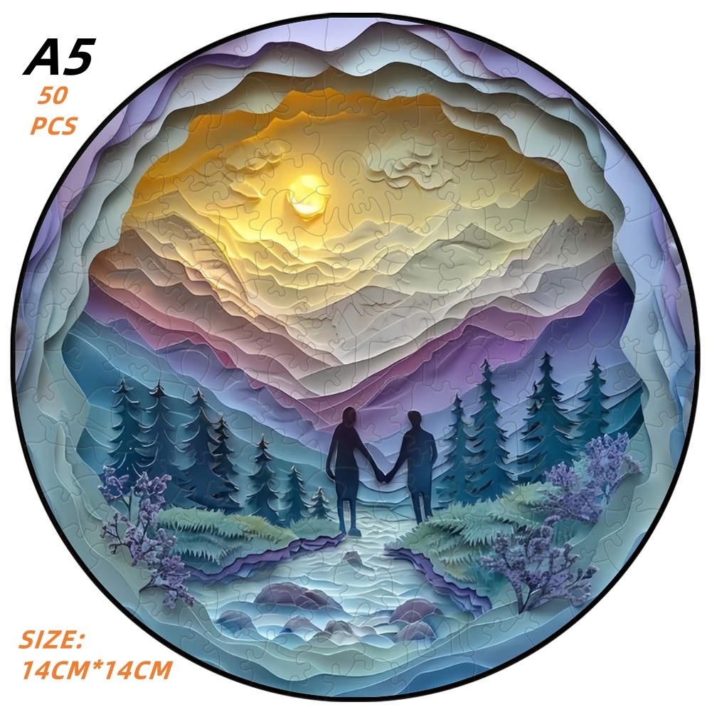 Paesaggio di Intaglio su Carta Sfida Puzzle di Legno Ideale Decorazione per la Casa Pittura Regalo Istruttivo Puzzle Attività progettato per Bambini Giocattolo