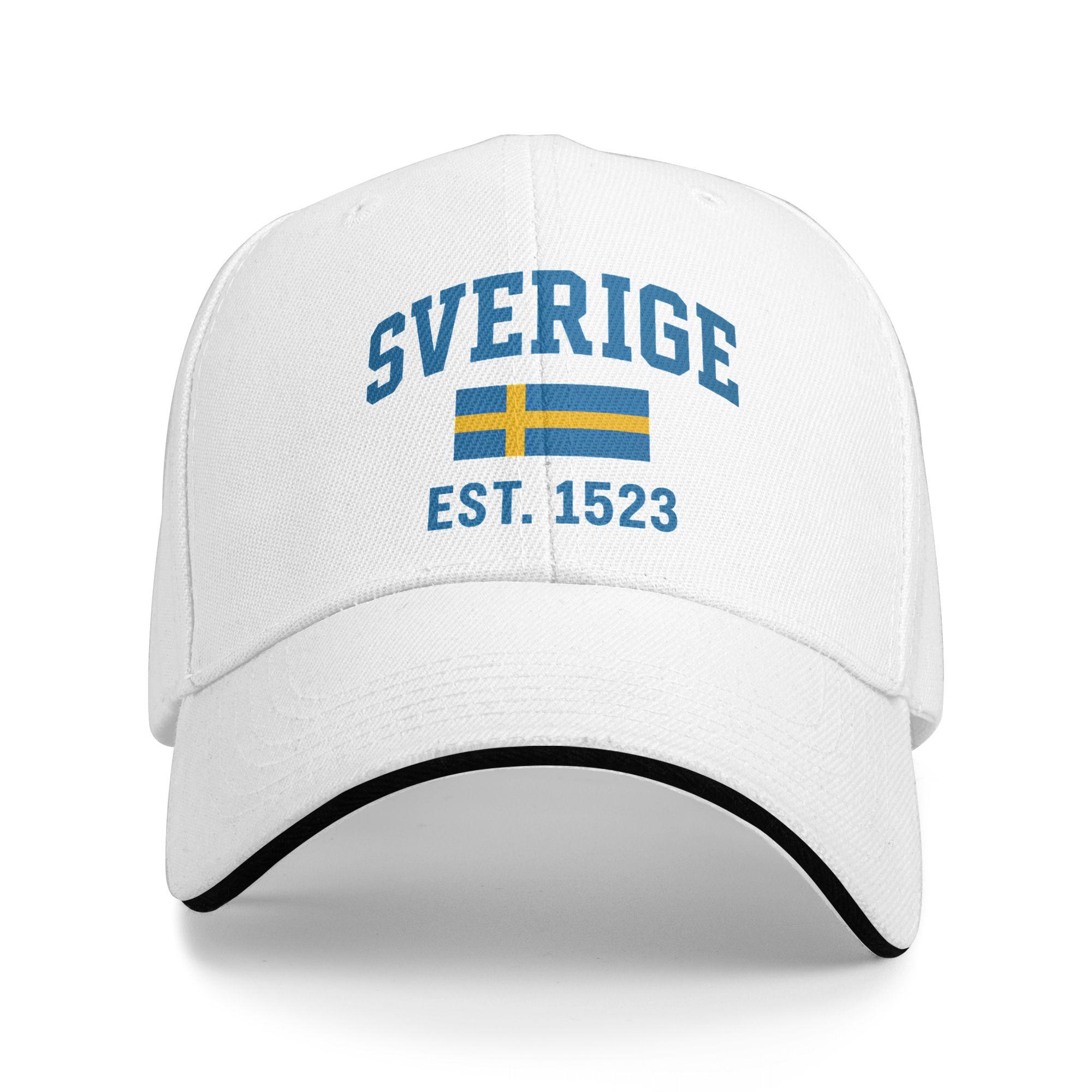 Custom Punk Sevrige Sweden Flag Baseball Cap for Unisex Women Breathable  Dad Hat Sports Snapback Hats One Size