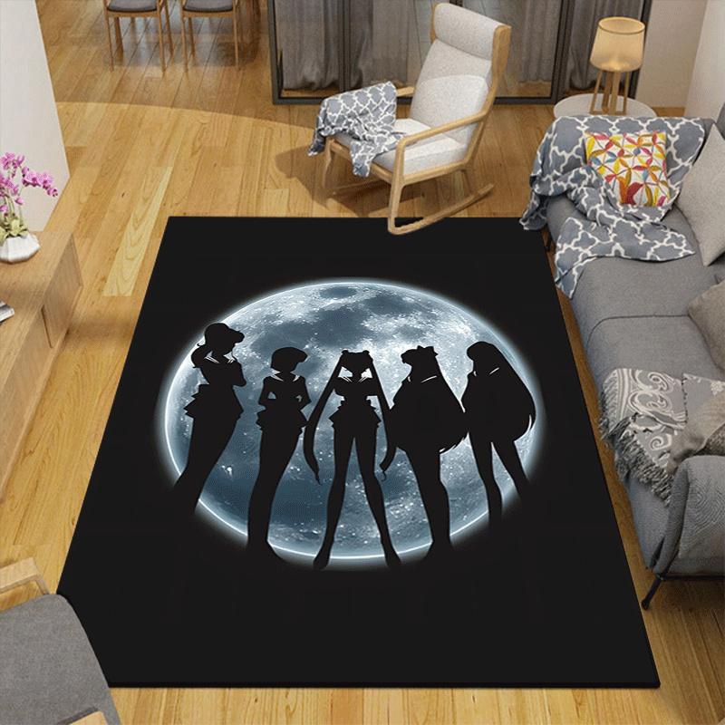1pc Sailor Moon Pattern Area Rug, Anti Slip Non Shedding Stain Resistant Carpet
