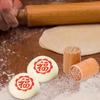 2 Pcs Moon Cake Stamp Cookie Decorating Tools Custard Cream Chinese Dough Pastries Molds Wood Diy Baking Cookies