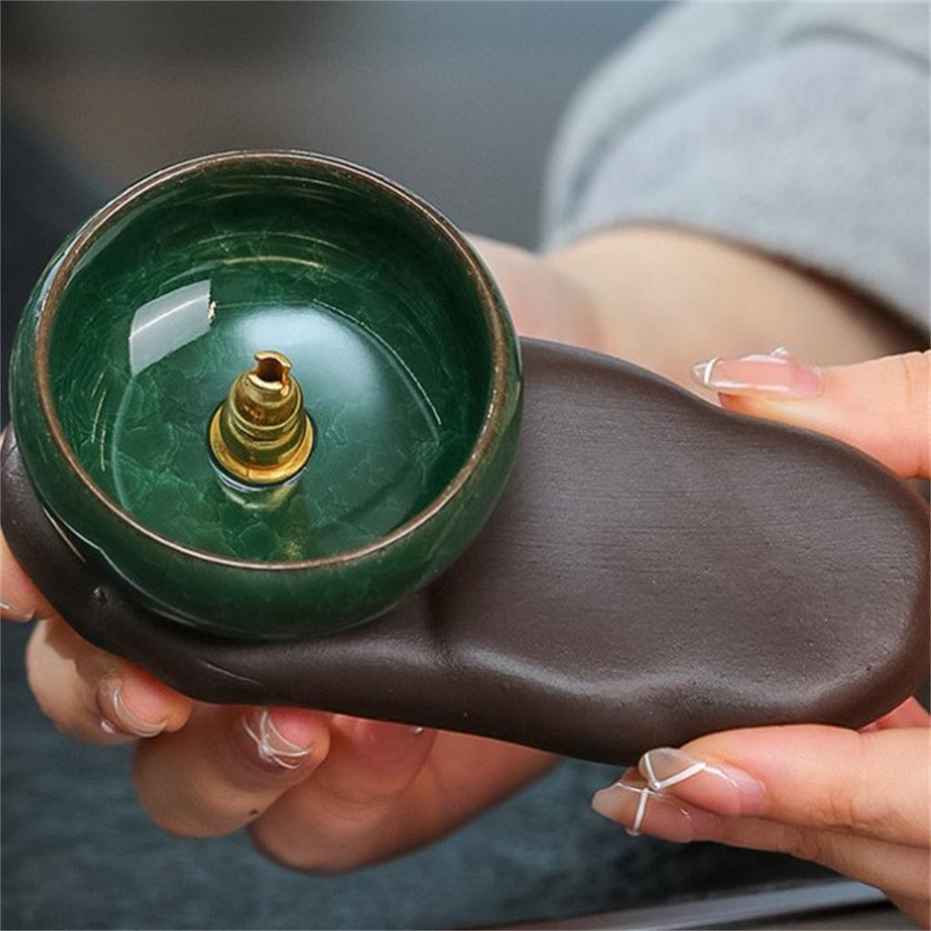 Lucky Cat Incense Holder Elegant Censer Indoor Incense Holder for Home Office Yoga Aromatcherapy Decor